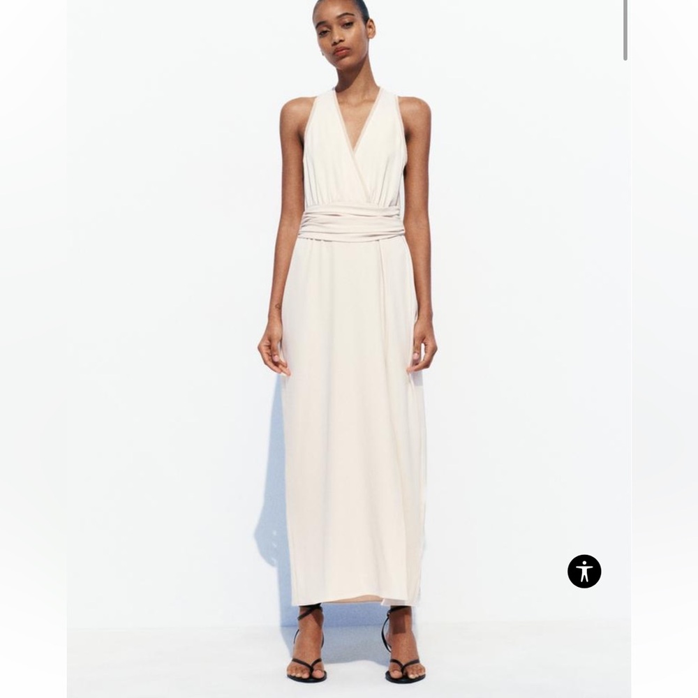 Zara Mixed Simi Sheer Slip Dress Size XL NWT - Picture 2 of 10